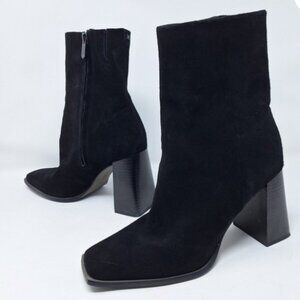 Sam Edelman - Ivette Black Suede Block Heel Boots - 8.5